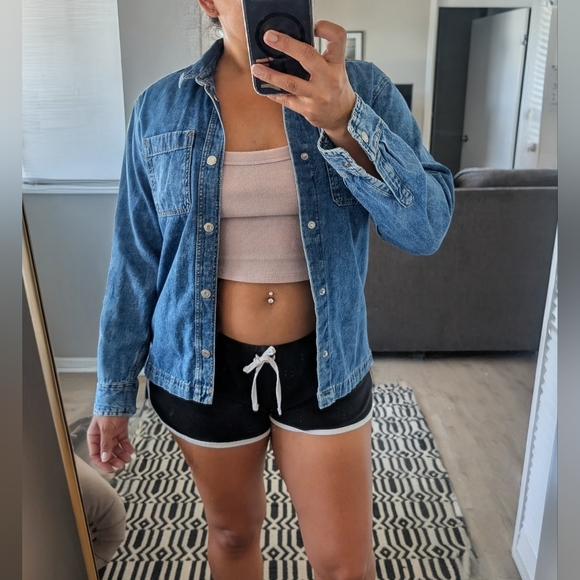 [H&M] Blue Denim Top - Picture 1 of 4
